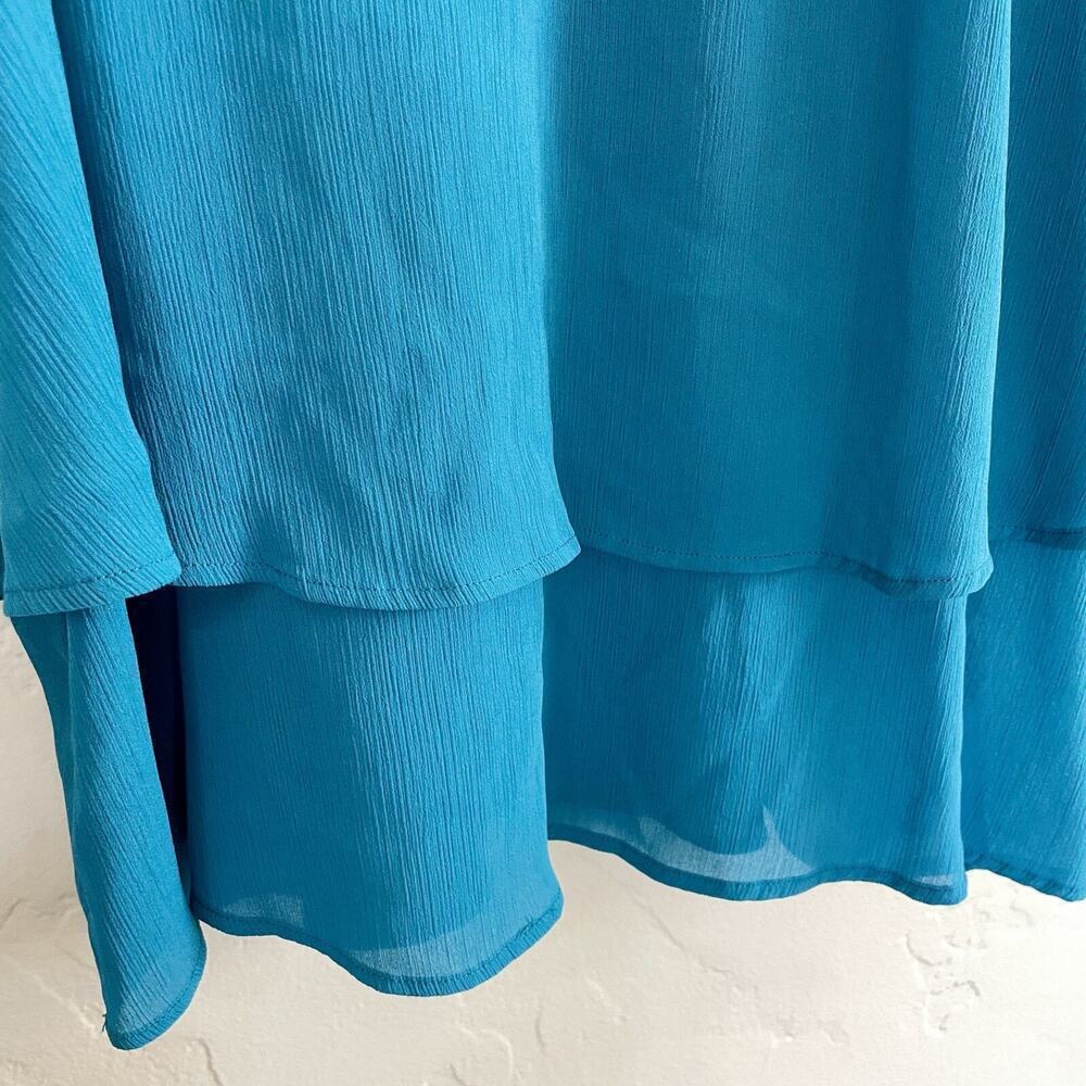 Vintage 90s y2k Juicy Couture Size Medium Blouse - Blue Tiered Embellished Cold - Picture 6 of 9
